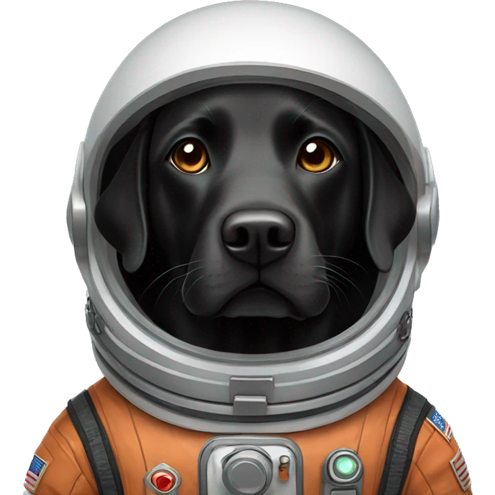 black labrador in Mars spacesuit emoji
