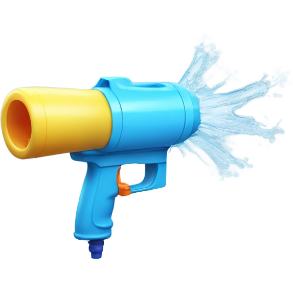 Spraying water gun at self emoji