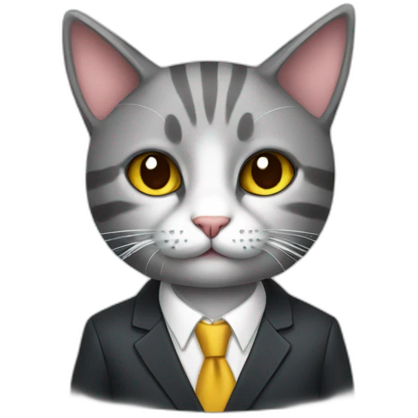 cat wears suit emoji