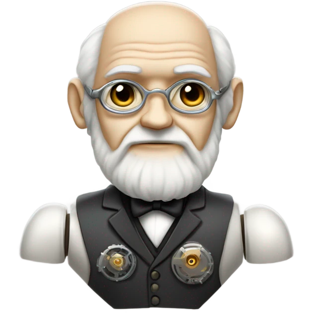 Charles darwin, but he is a fully functional robot, as depictured in the movie iRobot. emoji