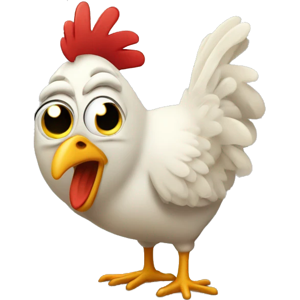 Exasperated chicken emoji