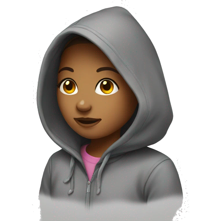 Girl wearing hoodie emoji