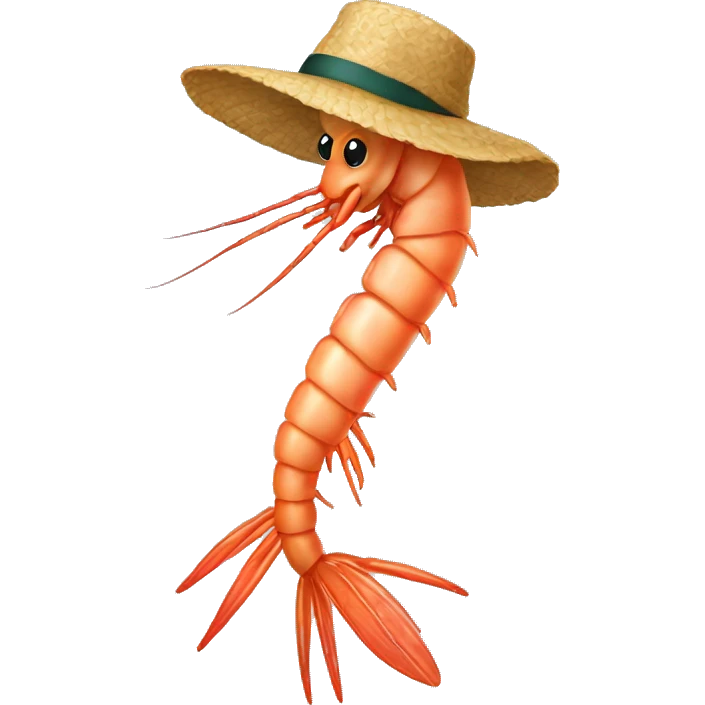 Shrimp with hat emoji