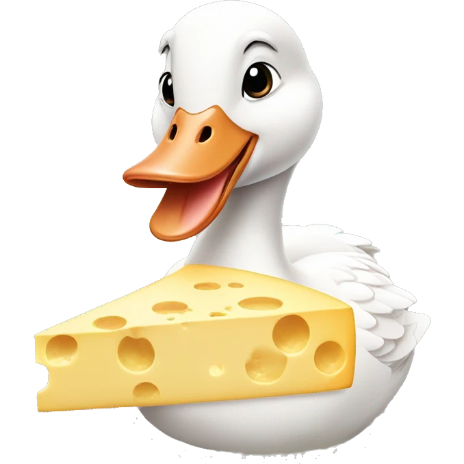 Goose in love with cheese emoji