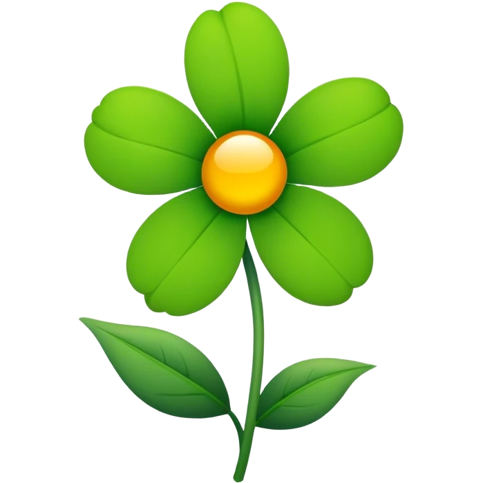 Green heard as flower  emoji