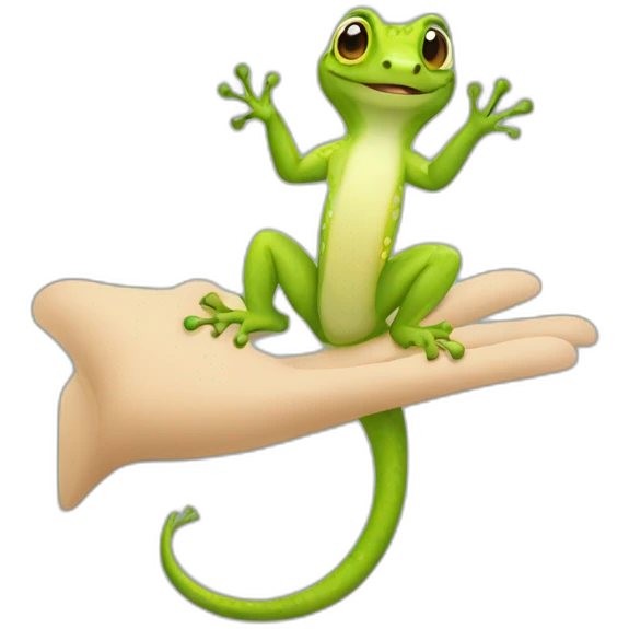 hands raised gecko emoji