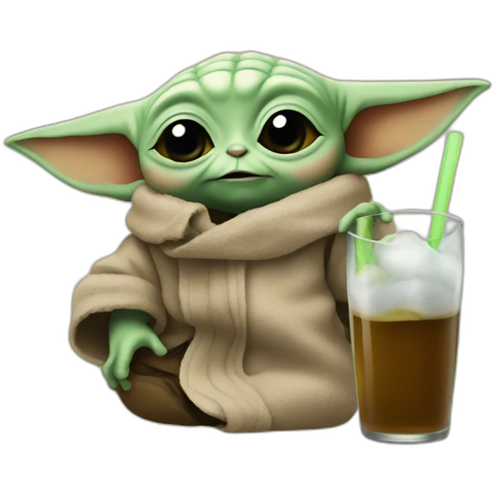 Baby yoda drunk emoji