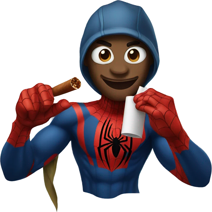 Spiderman holding a cigar  emoji