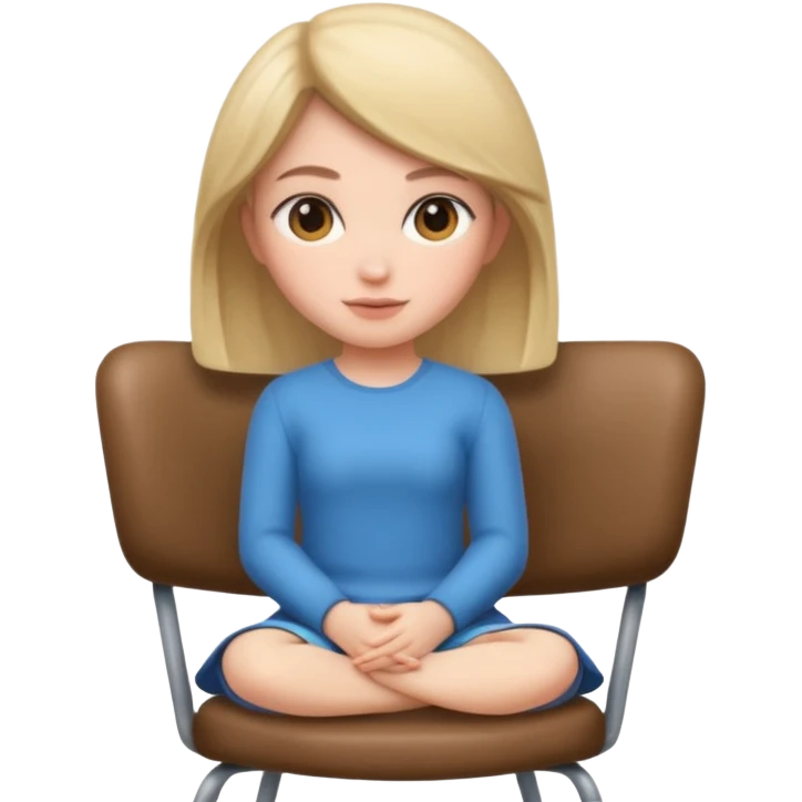 Memoji girl sitting on a chair from back emoji