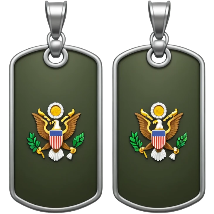 2 x Army name tag on metal pendant  emoji