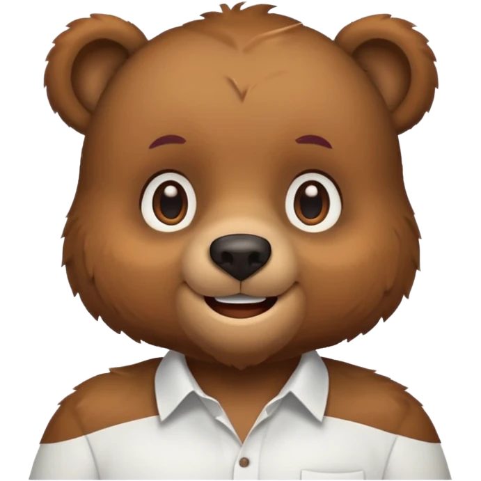 bear wear white shirt emoji