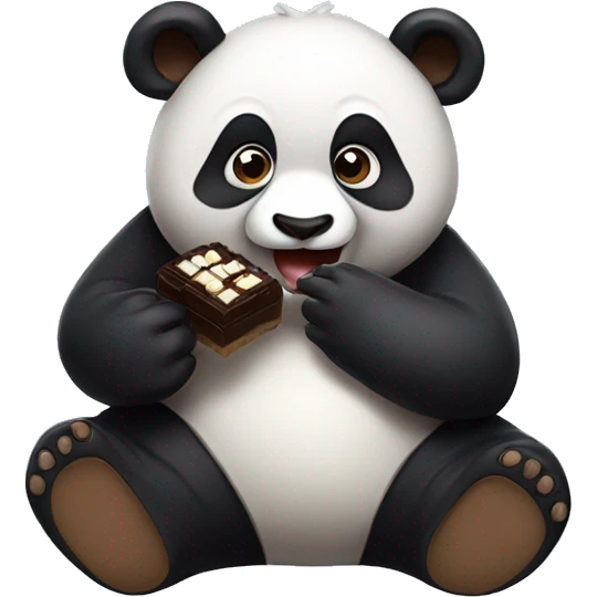 Panda eating chocolate  emoji