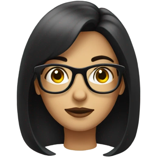 dark haired lady with glasses emoji