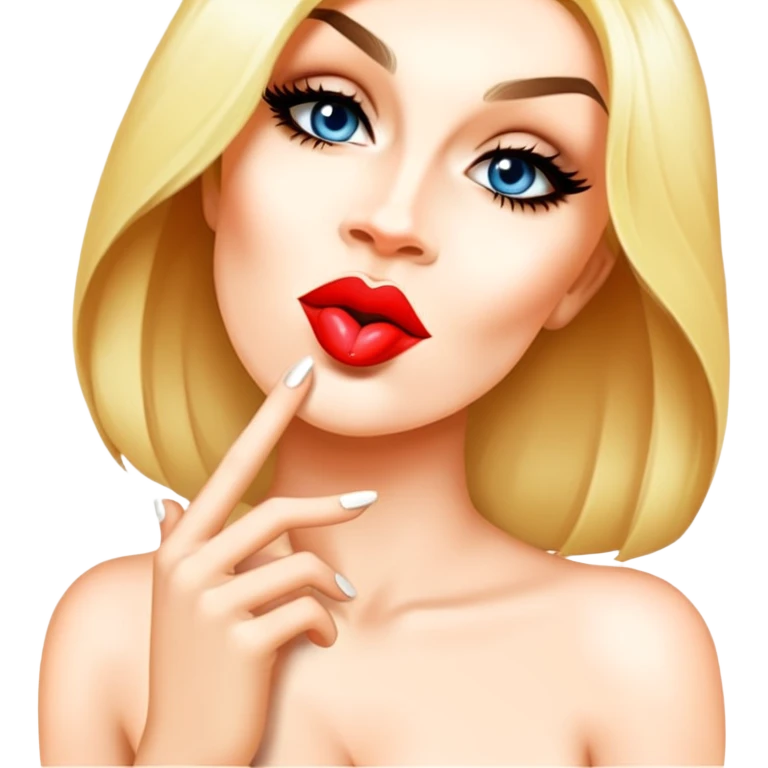 Beautiful woman blowing kiss emoji