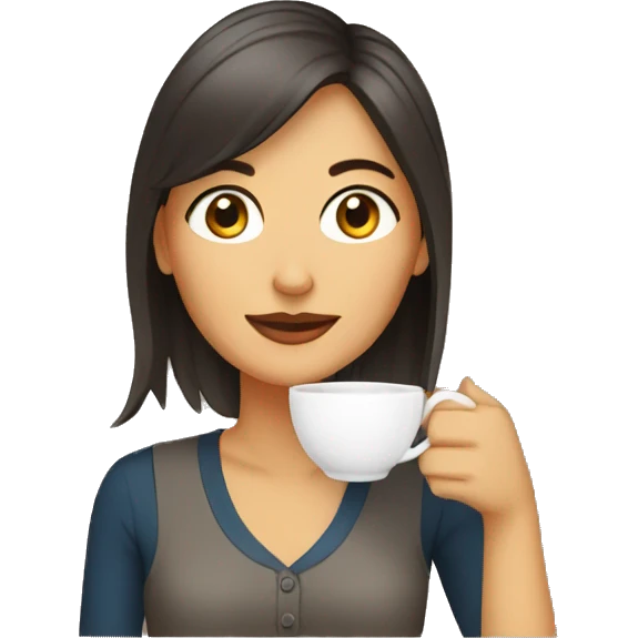 Mujer tomando café  emoji