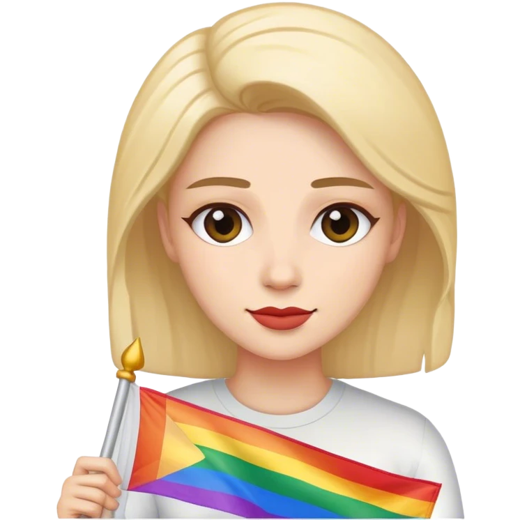 woman with lgbt flag emoji