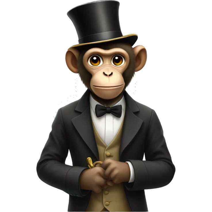 Monkey wearing tophat emoji