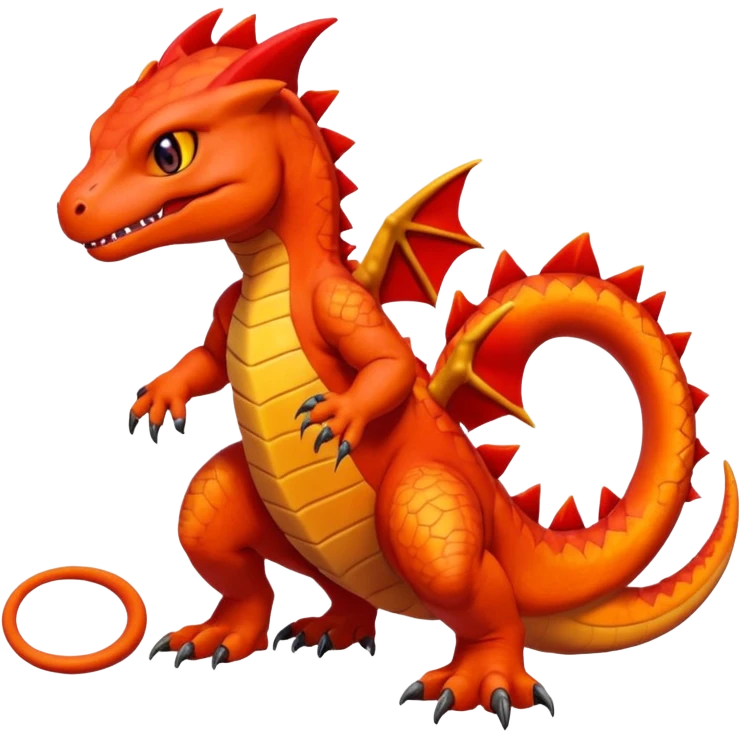 Guilmon-Salandit-Charmeleon-Fakémon-hybrid-creature (full body)  emoji