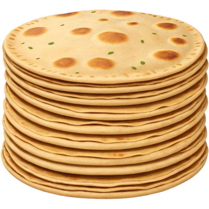 realistic stack of indian roti/chapati emoji