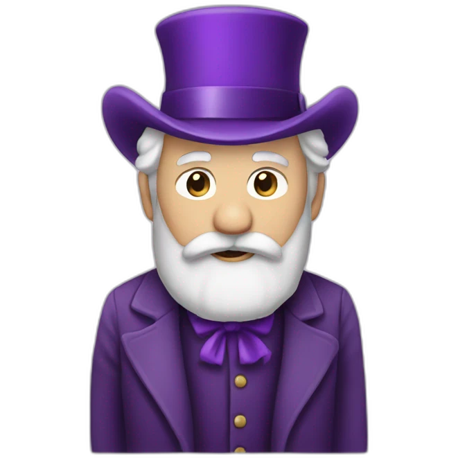 old man with white beard and moustache dressed in purple emoji