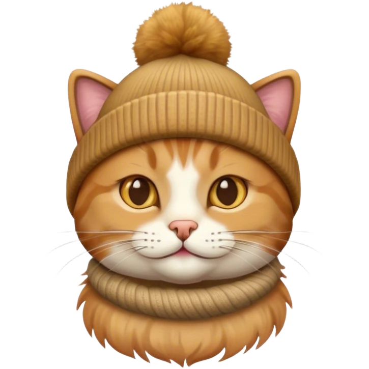 A cat wearing a beanie emoji