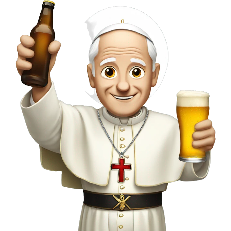 pope holding a beer emoji