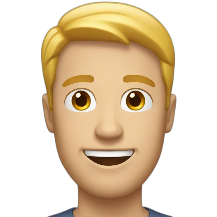 White man happy saying Friday off emoji