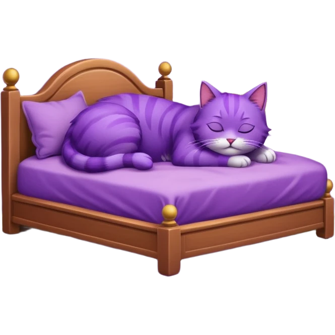 Un gato morado durmiendo en una mansión  emoji