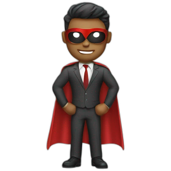 business man as superhero emoji
