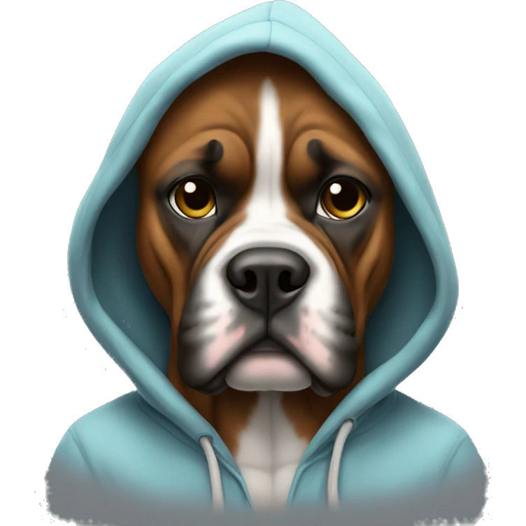 Boxer wearing hoodie emoji