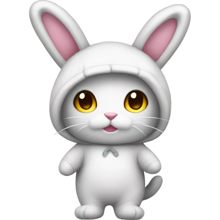 standing cat plushie IN A BUNNY COSTUME emoji