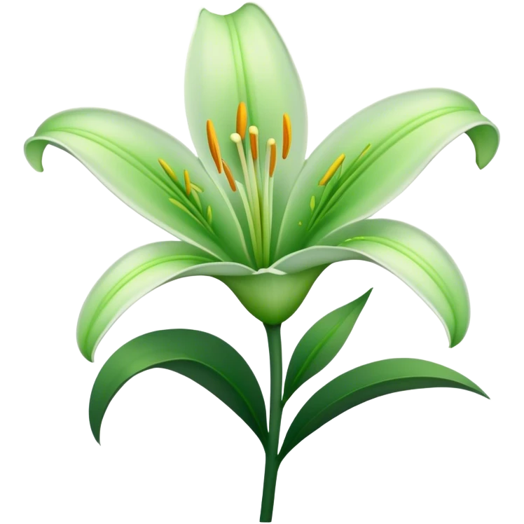 single Soft Green Lily
, straight stem emoji