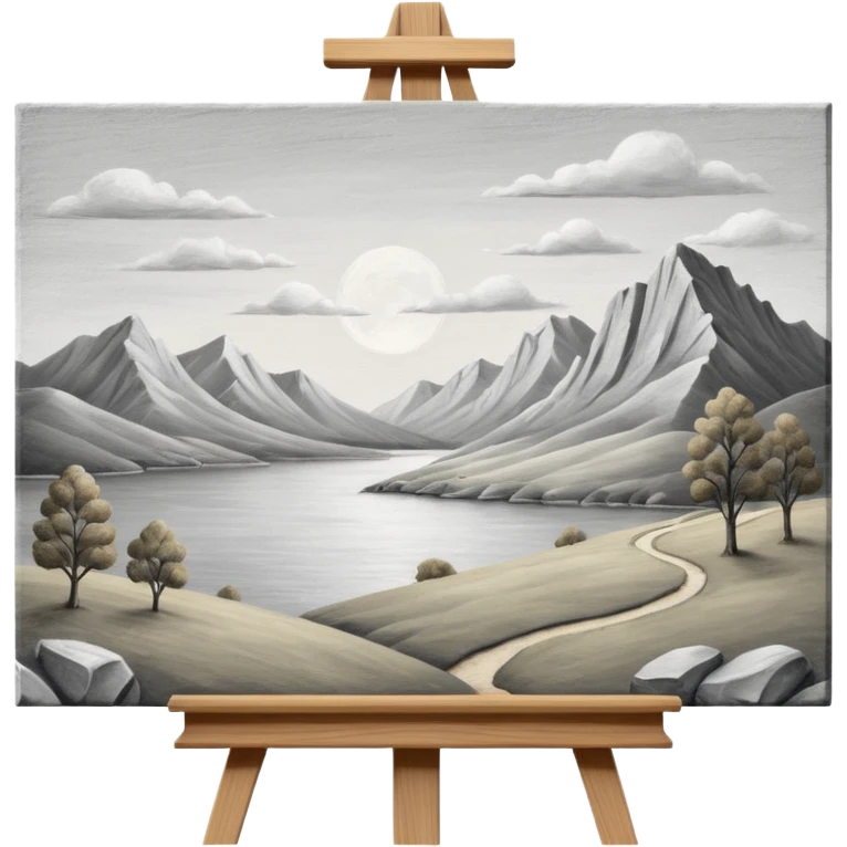 Canvas with pencil sketch,canvas on easel emoji