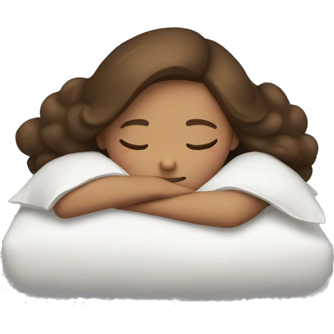 Brown haired girl sleeping emoji
