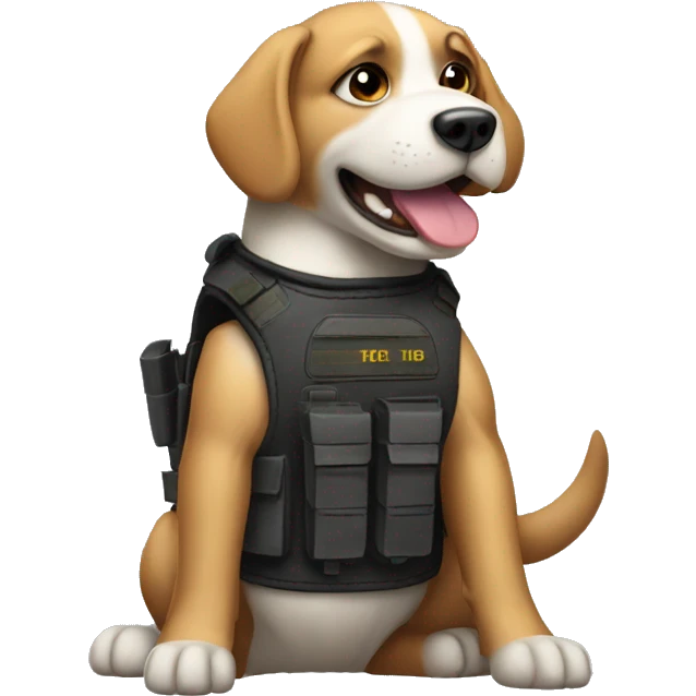 Dog with a bullet proof vest on emoji