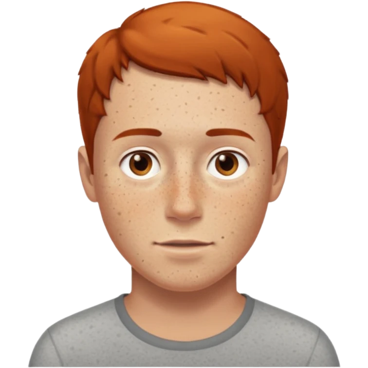 Man with freckles, light skin, short brown hair more freckles brown hair not orange hair emoji