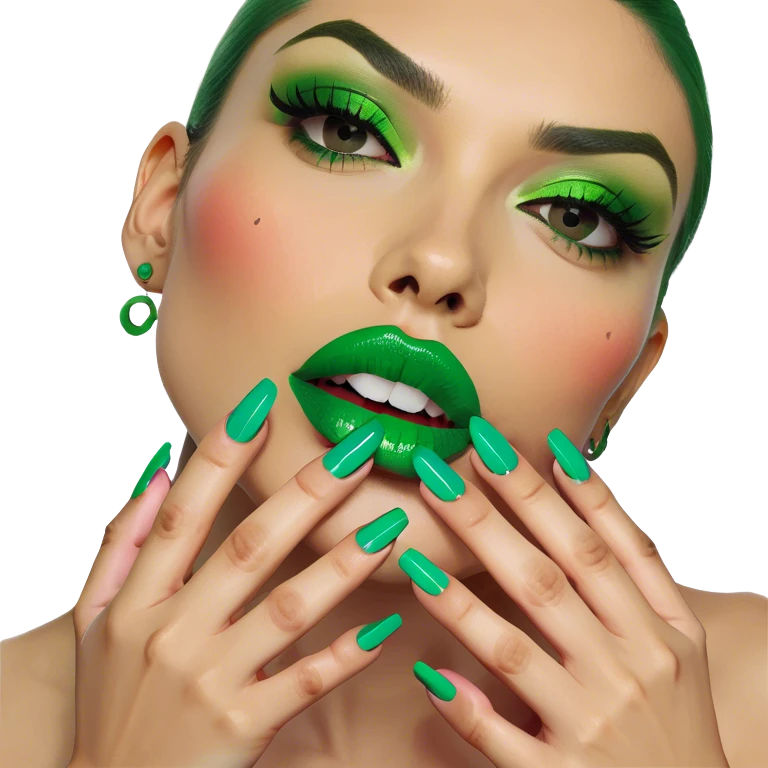 Lips with nails  emoji