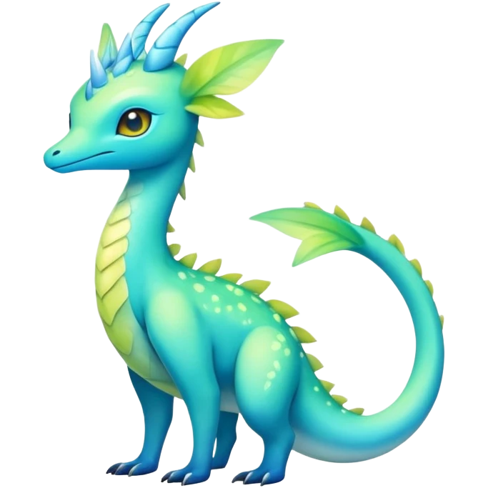Shiny Exotic Colorful Amaura-Aurorus-Fakémon-hybrid-creature (full body)  emoji