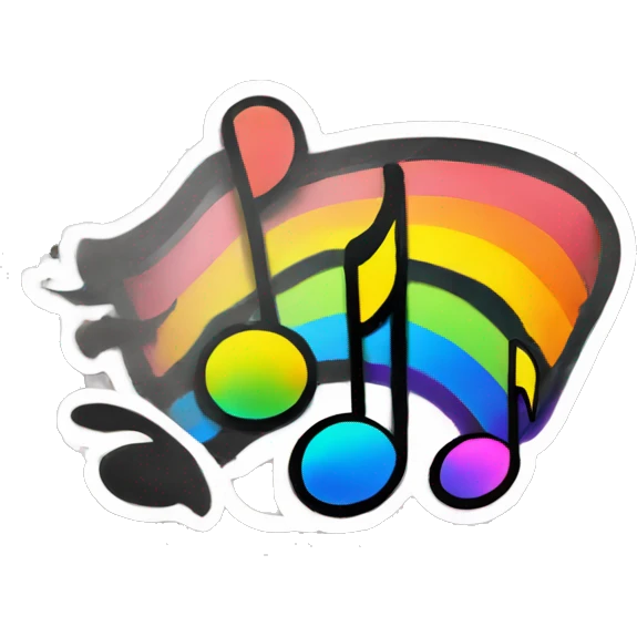 music note rainbow sticker emoji