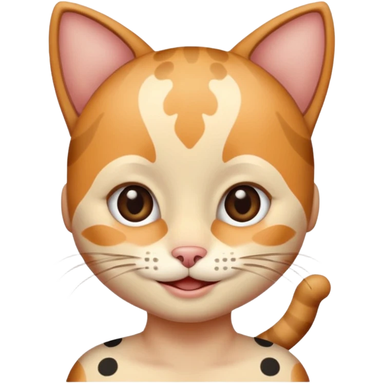 polka dots human body and cat face one face only emoji