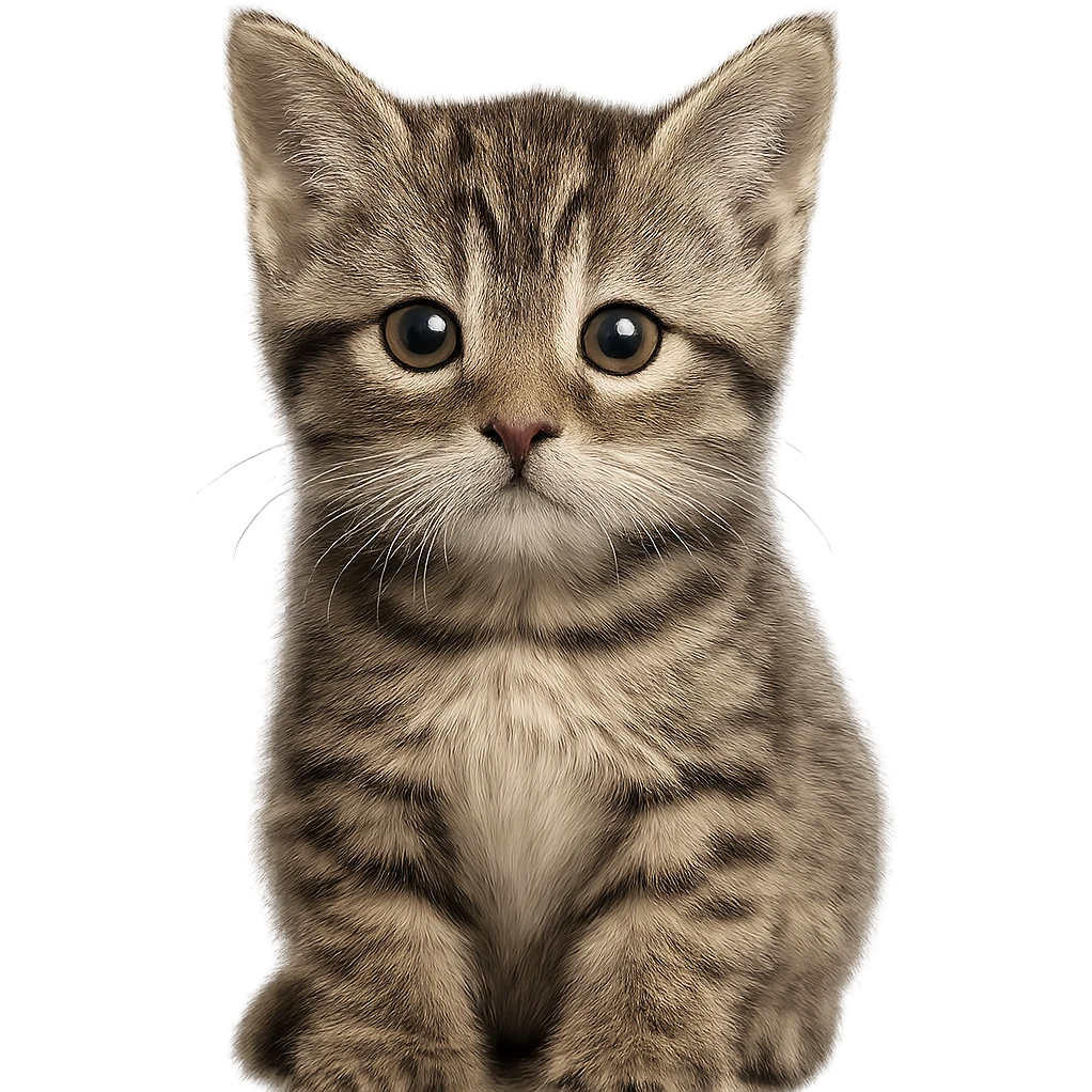 A kitten with a puppy-like gaze emoji