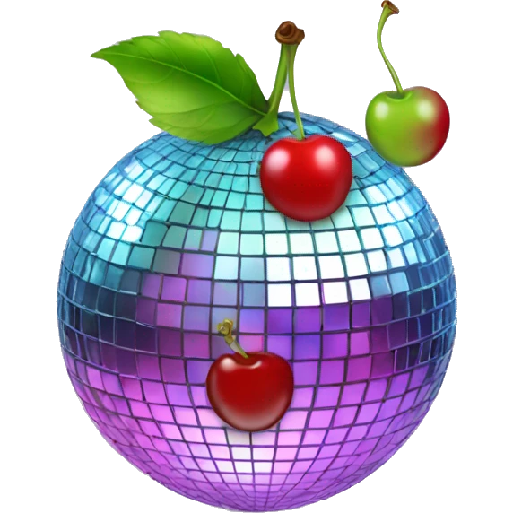 disco ball with cherries on it emoji
