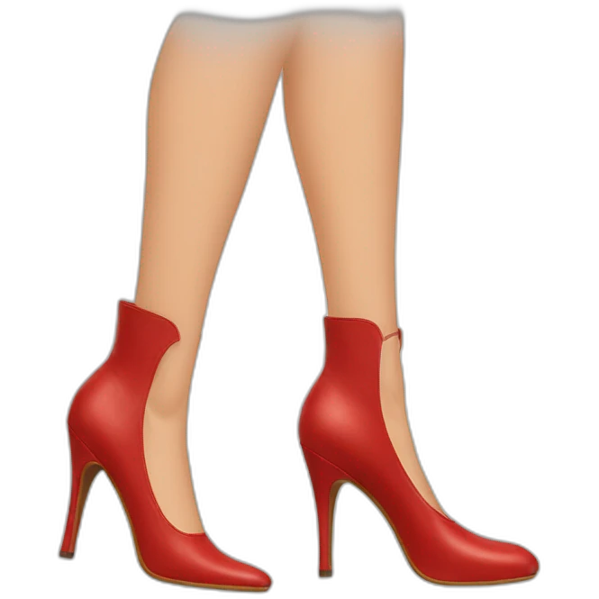 Tall red leather heels with leg emoji