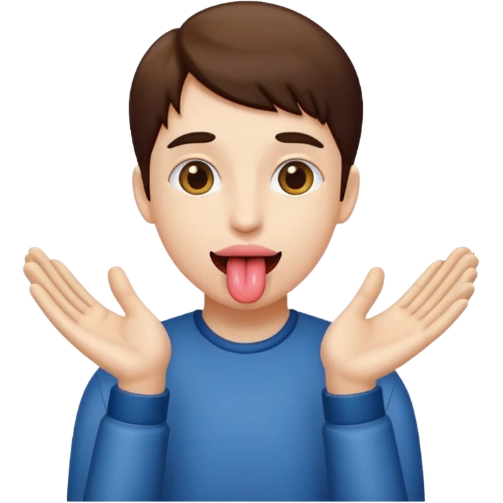 Tongue with hands to the side emoji