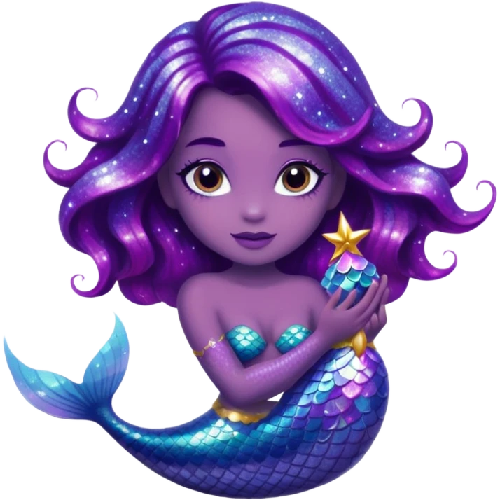 glitter purple mermiad emoji