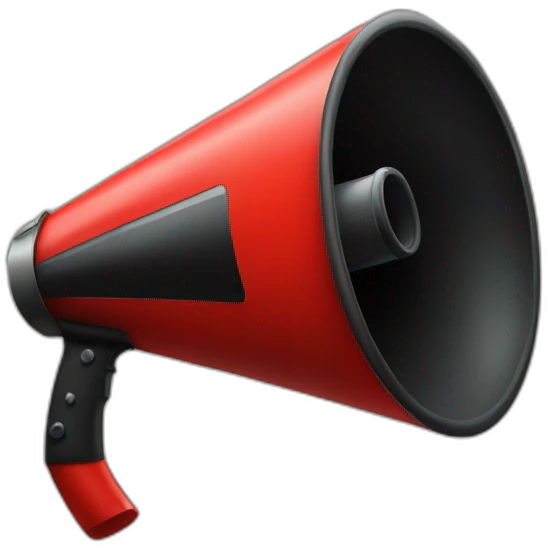 red-black megaphone emoji