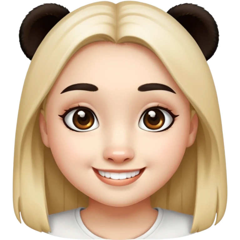 a girl with panda eyes emoji