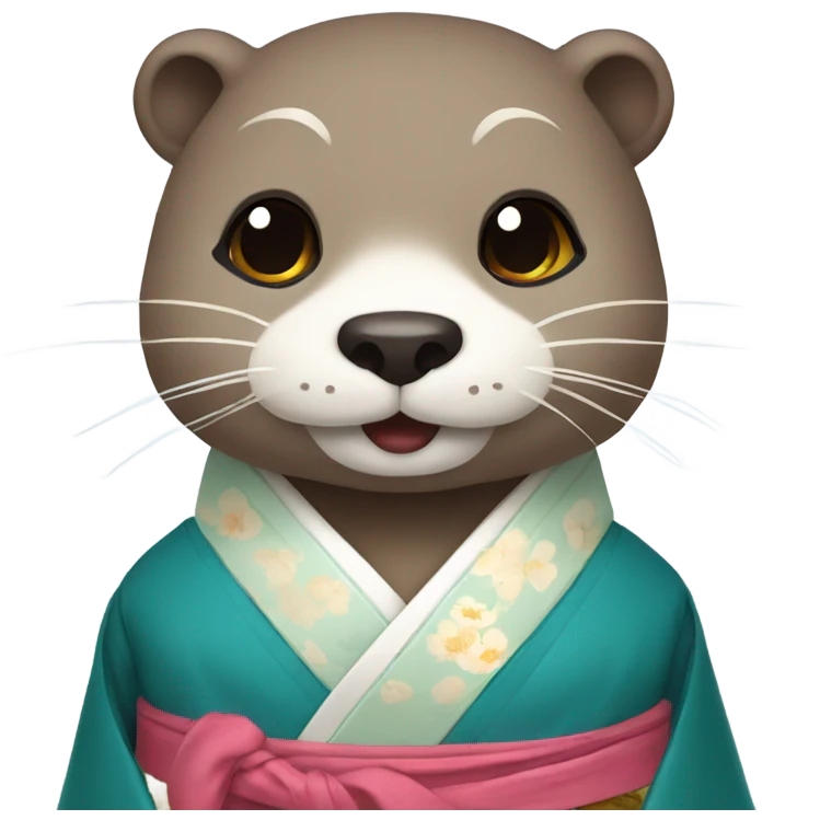 a otter face wearing traditional korean hanbok emoji