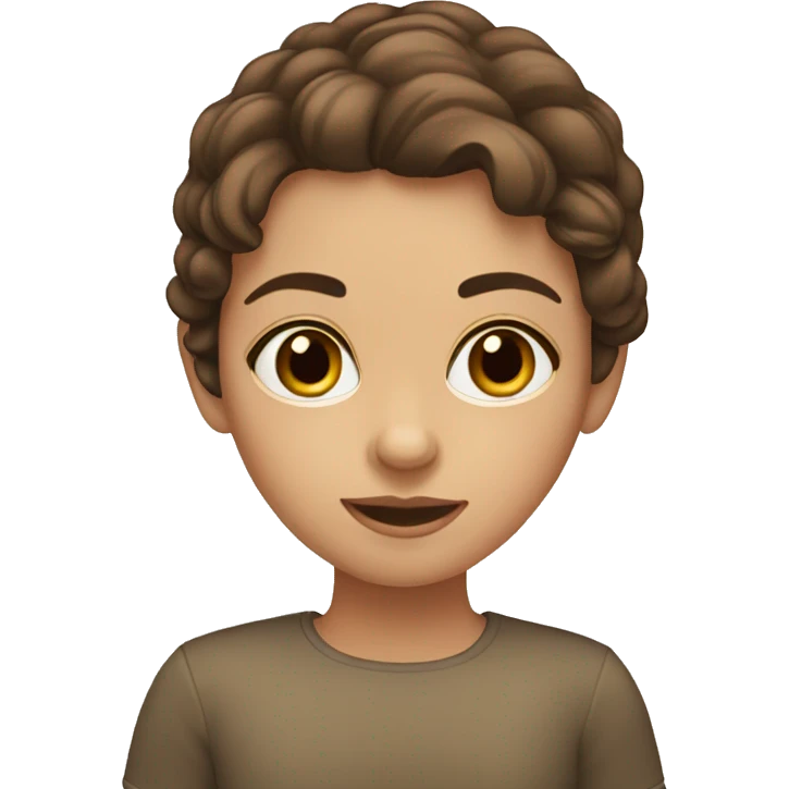 Girl with brown eyes and brown hair. emoji