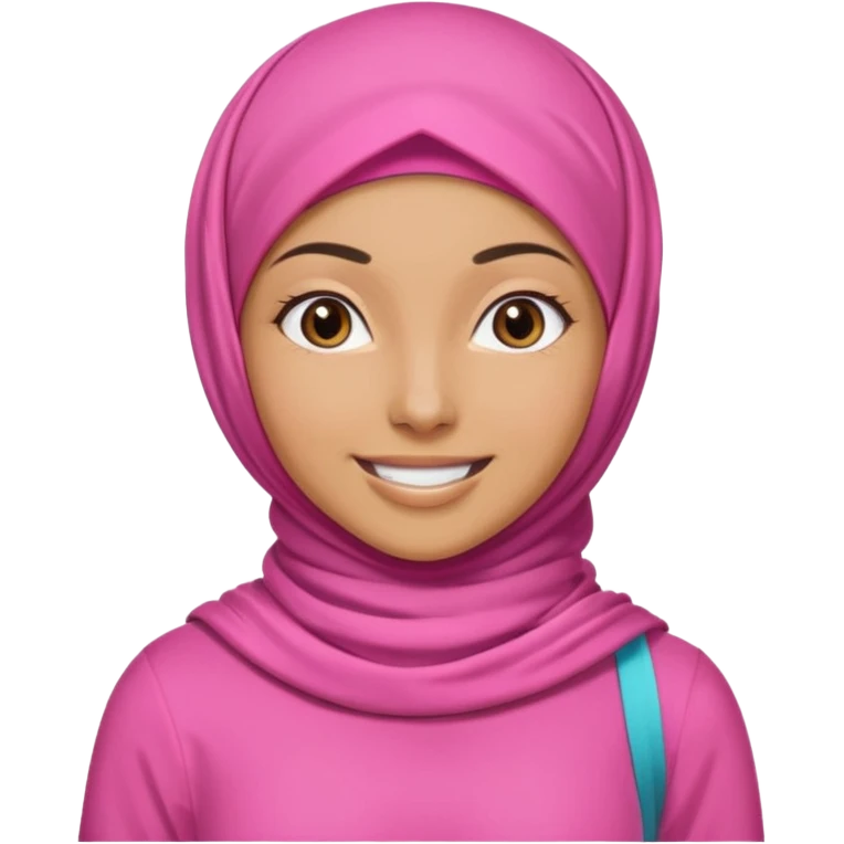tan skin, hijabi young women in pink hijab, going for walk in active wear clothing emoji